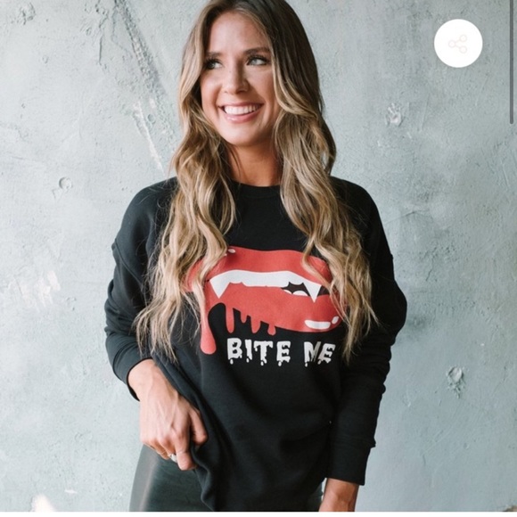 Kittenish Tops - Kittenish “ bite me” sweatshirt Halloween Limited Edition